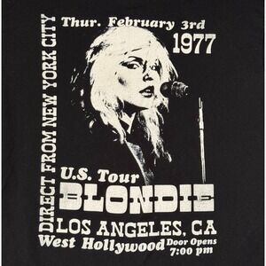 Blondie 1977 New York City Tour Shirt Small Black Debbie Harry Graphic Tee